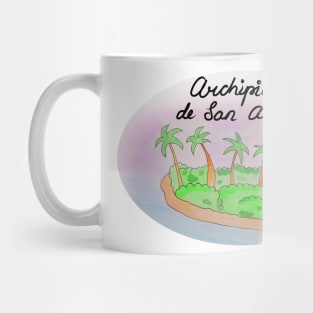 Archipiélago de San Andrés Island travel, beach, sea and palm trees. Holidays and rest, summer and relaxation Mug